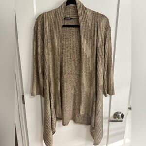 Women's Gold Open Front Cardigan Sweater